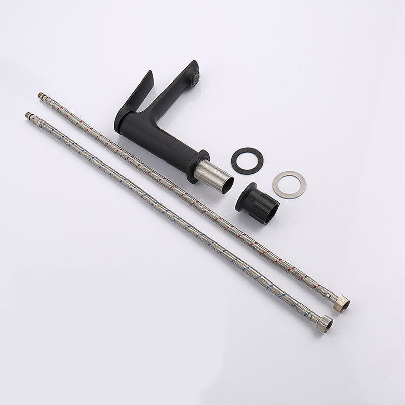 Lisslune | Modern faucet brass lever handles low arc sink bathroom faucet
