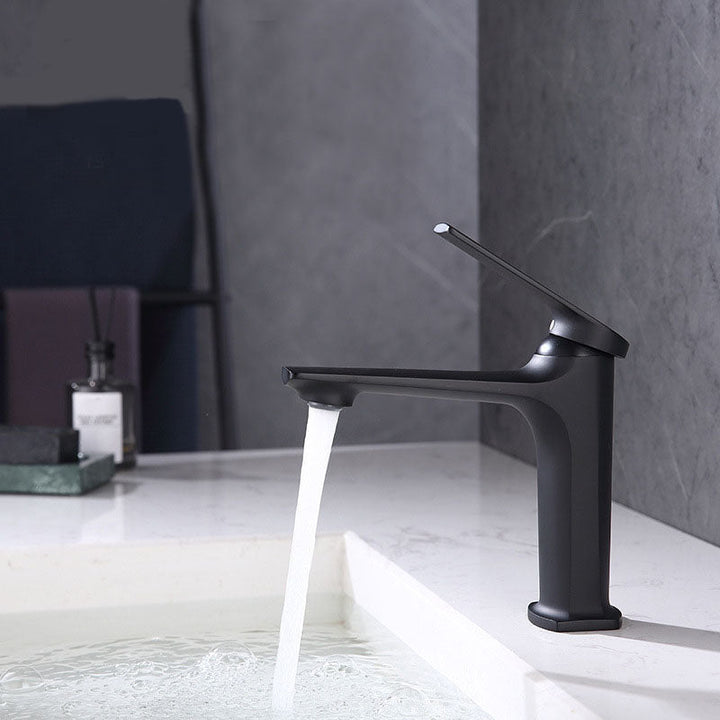 Lisslune | Modern Container Faucet Brass Lever Handles Low Arc Sink Bathroom Faucet