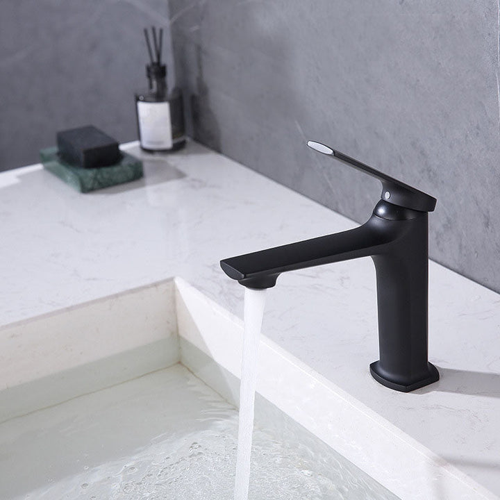 Lisslune | Modern Container Faucet Brass Lever Handles Low Arc Sink Bathroom Faucet