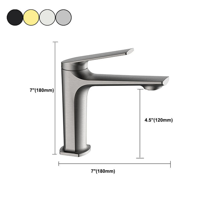 Lisslune | Modern Container Faucet Brass Lever Handles Low Arc Sink Bathroom Faucet