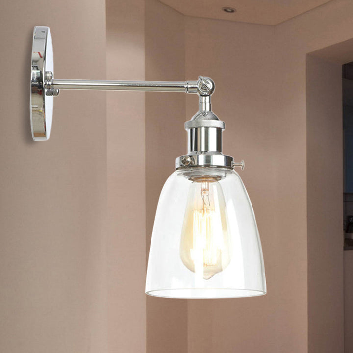 Lisslune | Bronze/Brass/Copper One Light Wall Lamp Vintage Style Clear Glass Tapered Lighting Fixture for Living Room