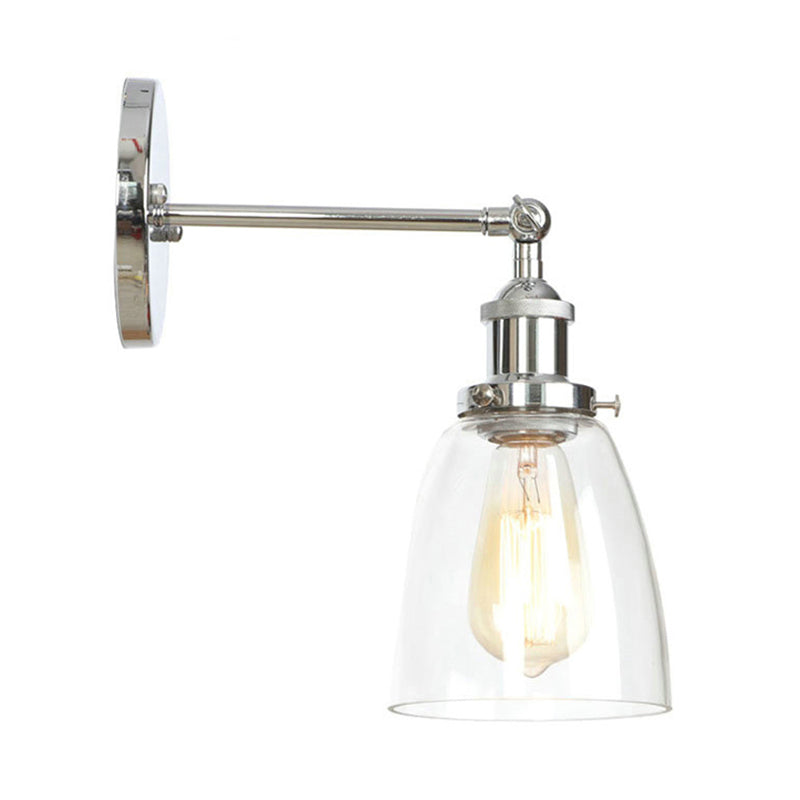 Lisslune | Bronze/Brass/Copper One Light Wall Lamp Vintage Style Clear Glass Tapered Lighting Fixture for Living Room