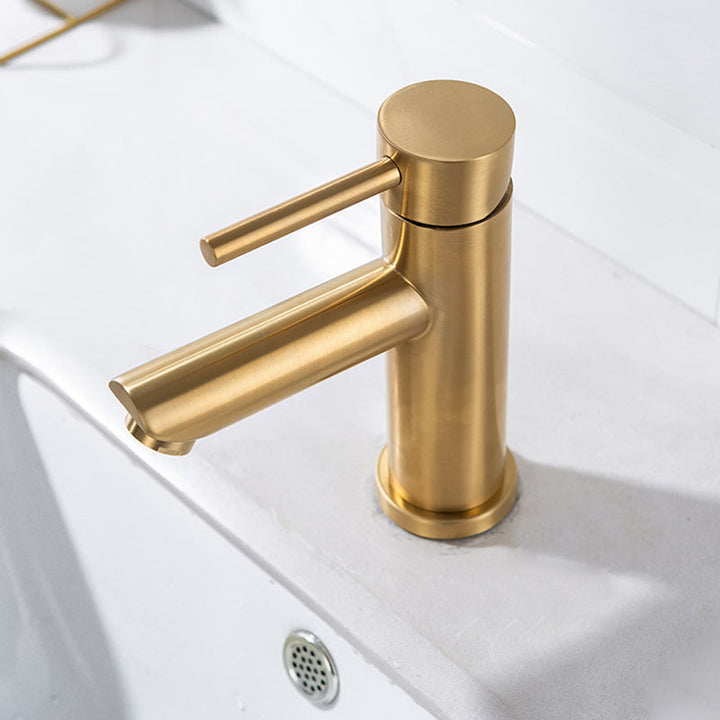 Lisslune | 1-Handle Gold Nickel Widespread Faucet Single Hole Lever Sink Faucet with Drain