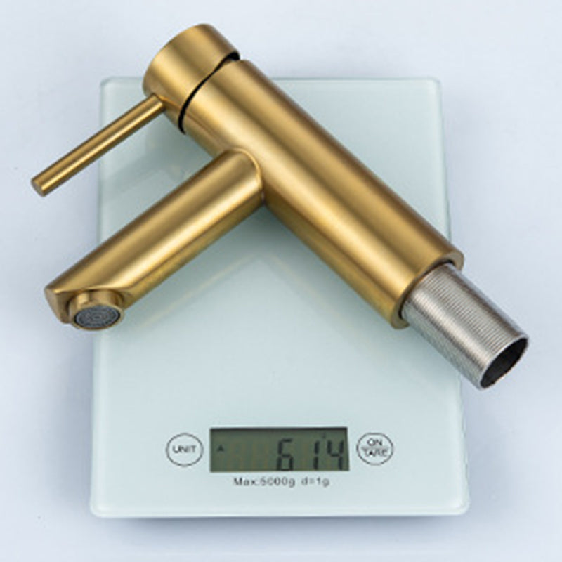 Lisslune | 1-Handle Gold Nickel Widespread Faucet Single Hole Lever Sink Faucet with Drain