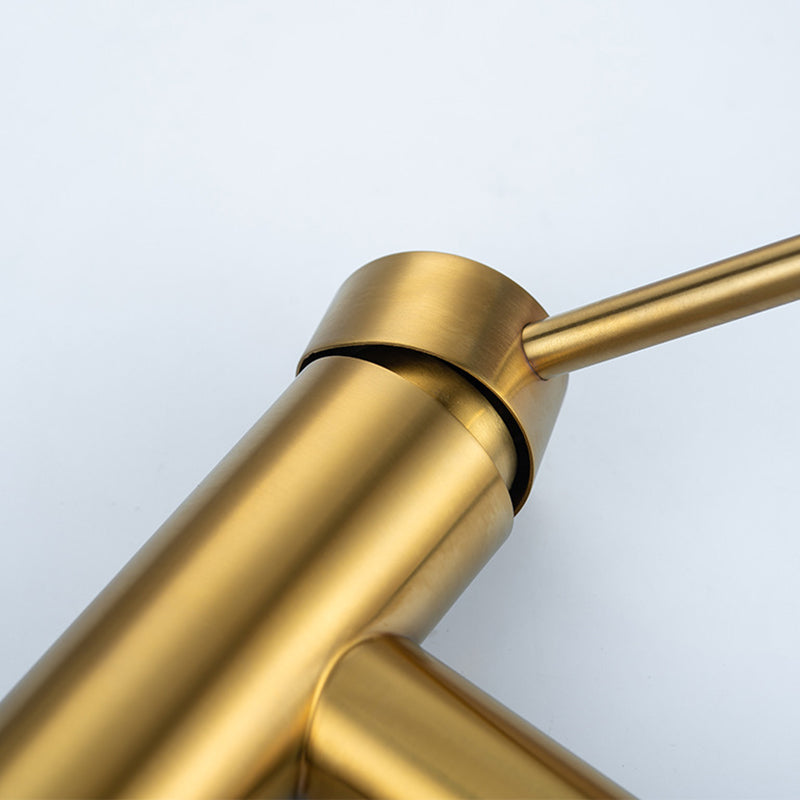 Lisslune | 1-Handle Gold Nickel Widespread Faucet Single Hole Lever Sink Faucet with Drain