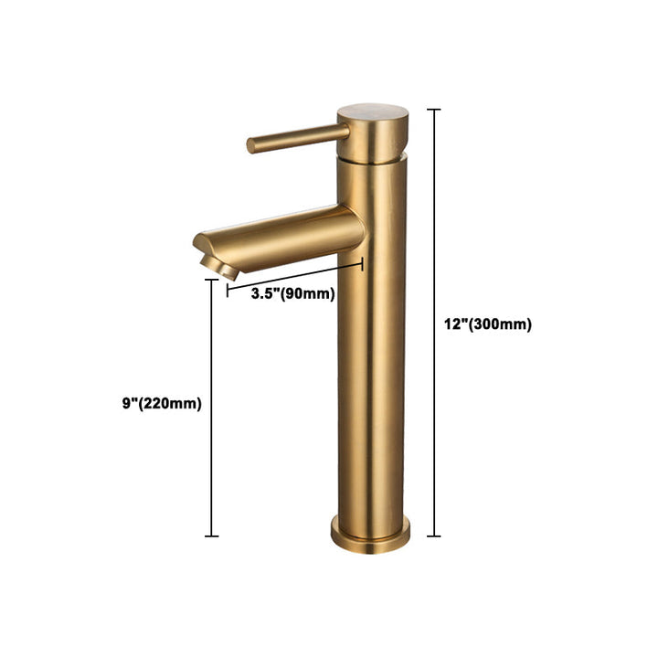 Lisslune | 1-Handle Gold Nickel Wide-Running Faucet Single Hole Lever Sink Faucet with Drain