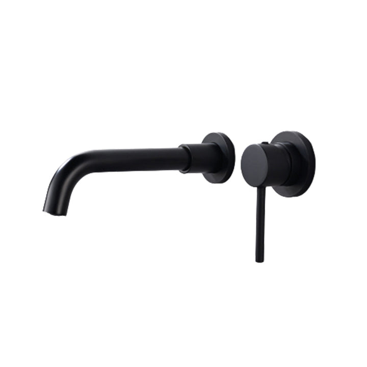 Lisslune | Round Single Lever Bathroom Faucet 2-Hole Wall Mounted Bathroom Faucet with Swivel Spout
