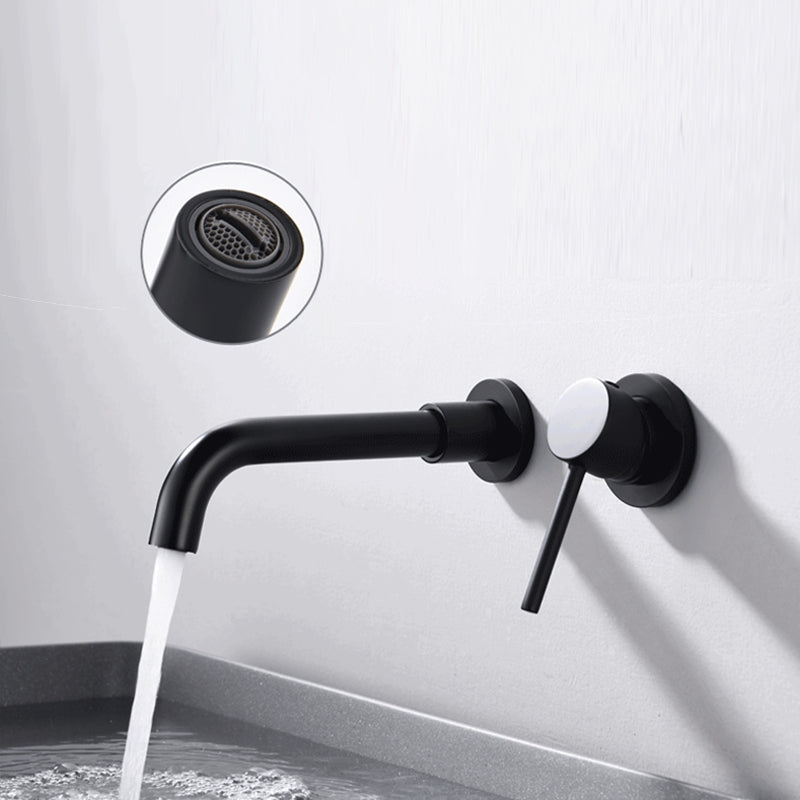 Lisslune | Round Single Handle Bathroom Faucet 2-Hole Wall Mounted Bathroom Faucet with Swivel Head