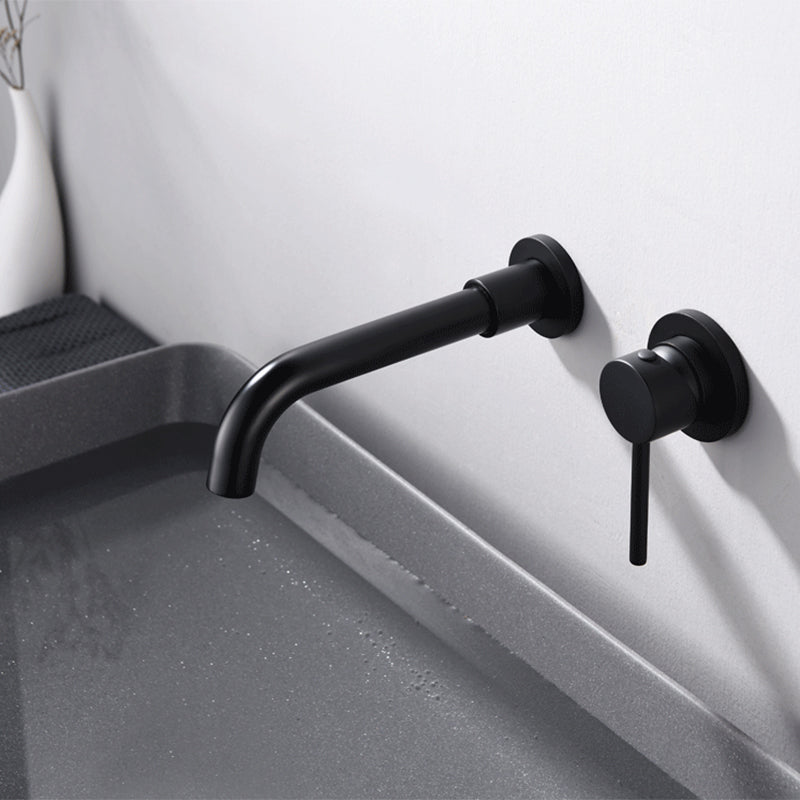 Lisslune | Round Single Handle Bathroom Faucet 2-Hole Wall Mounted Bathroom Faucet with Swivel Head