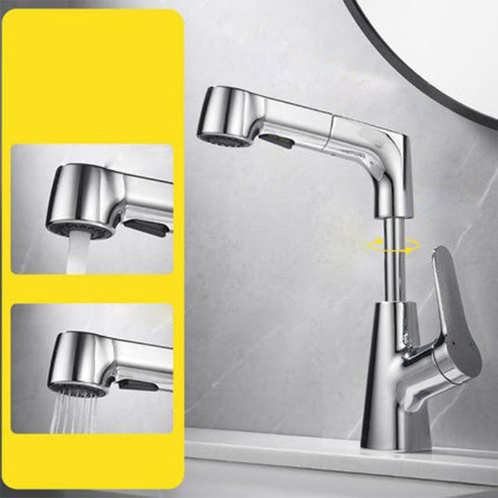 Lisslune | Modern 1-Lever Basin Faucet Round Basin Faucet Brass