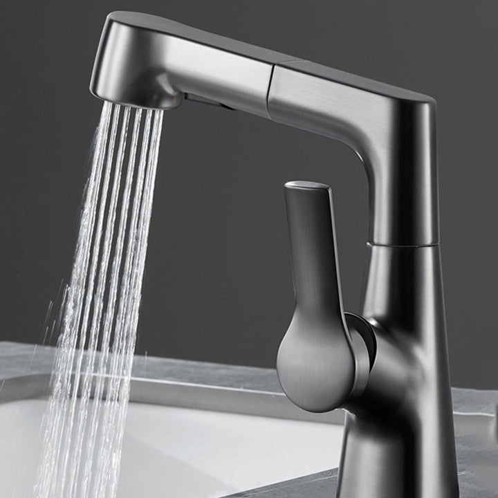 Lisslune | Modern 1-Lever Basin Faucet Round Basin Faucet Brass