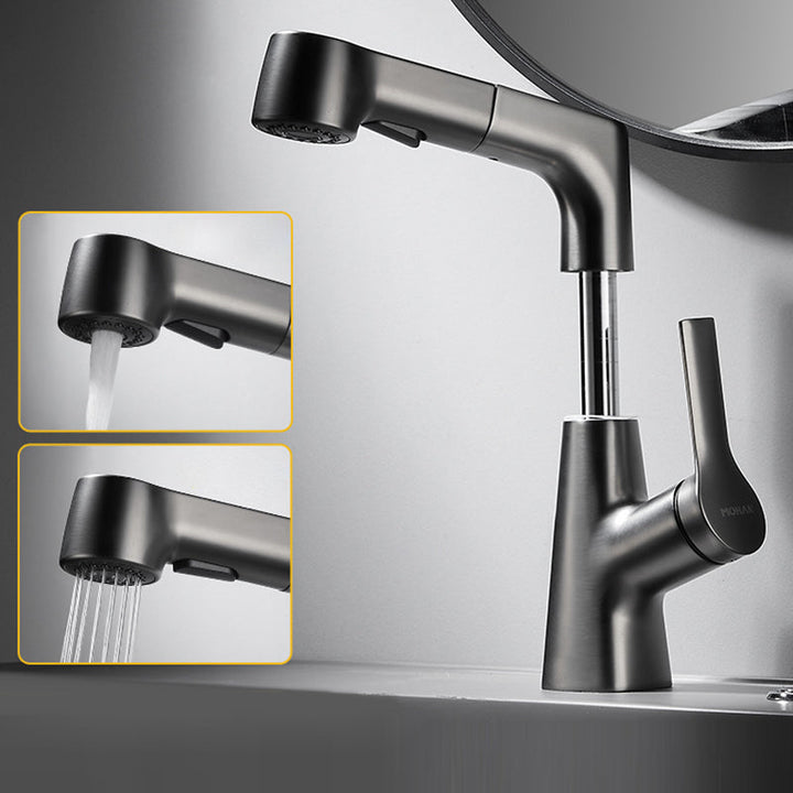 Lisslune | Modern 1-Lever Basin Faucet Round Basin Faucet Brass