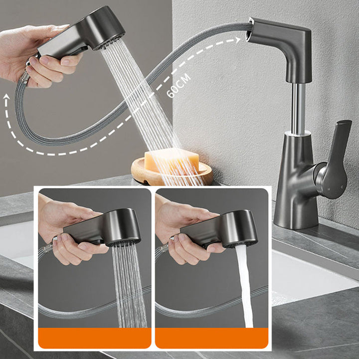 Lisslune | Modern 1-Lever Sink Faucet Round Basin Faucet Brass