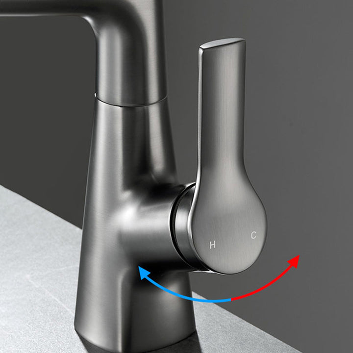 Lisslune | Modern 1-Lever Basin Faucet Round Basin Faucet Brass