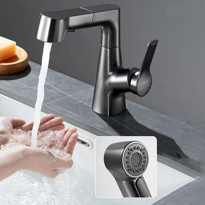 Lisslune | Modern 1-Lever Basin Faucet Round Basin Faucet Brass