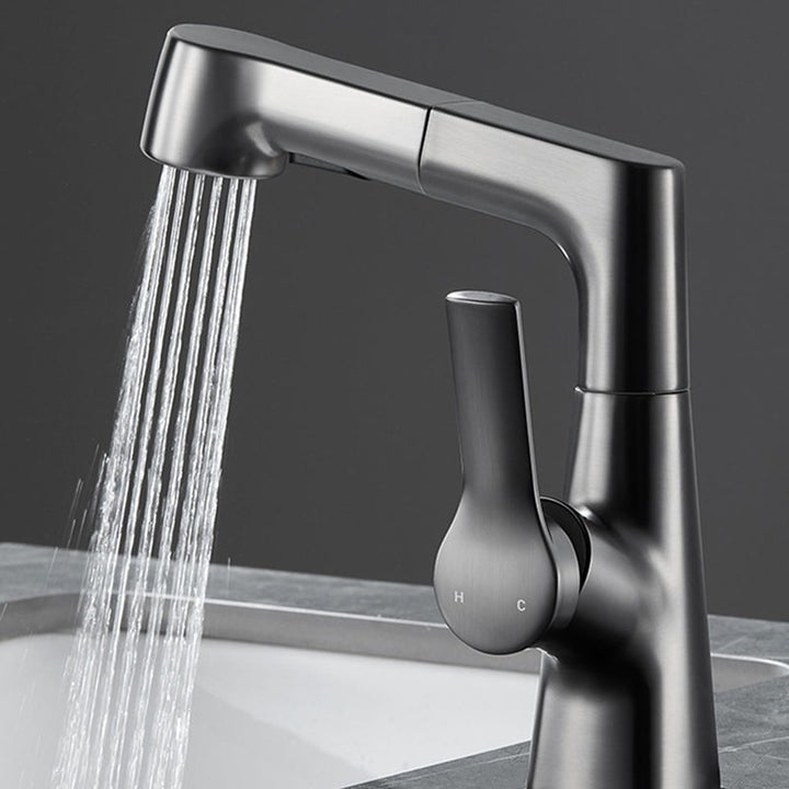 Lisslune | Modern 1-Lever Basin Faucet Round Basin Faucet Brass