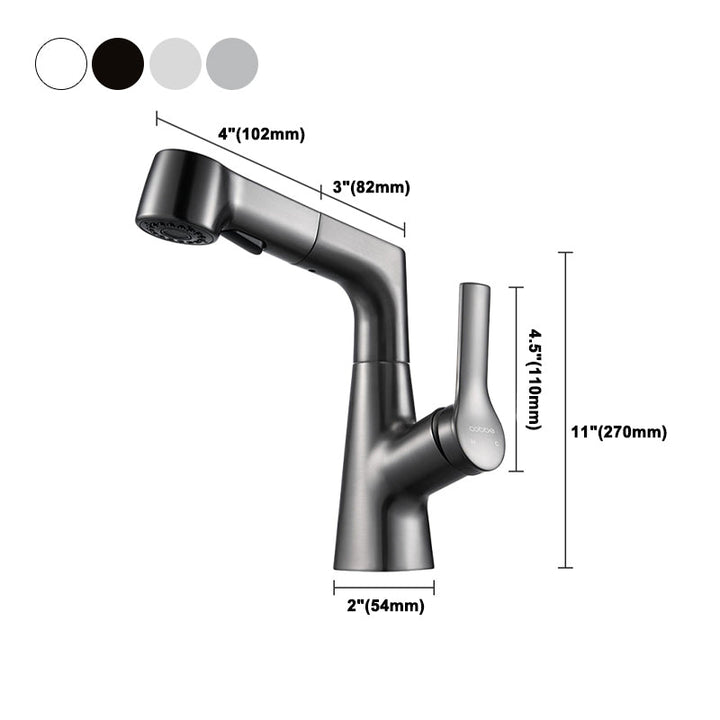 Lisslune | Modern 1-Lever Sink Faucet Round Basin Faucet Brass