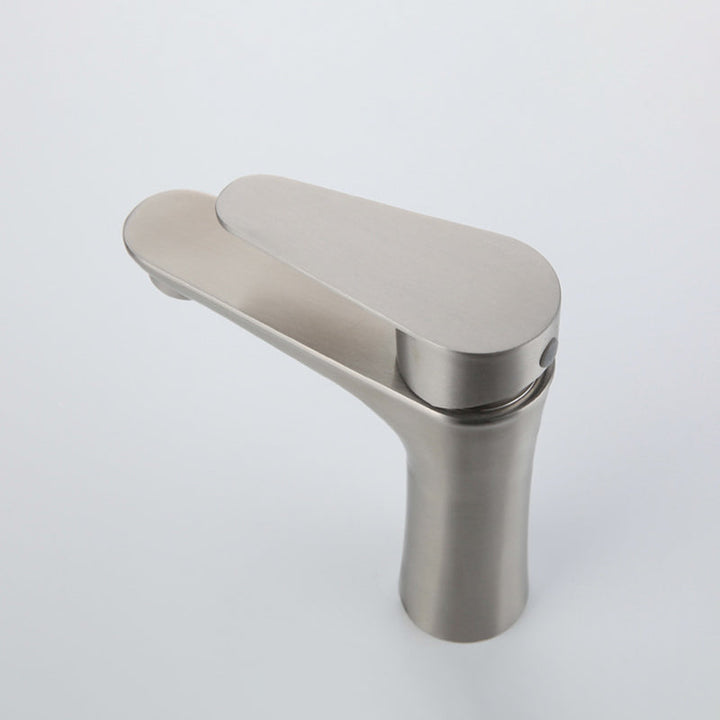 Lisslune | Round Single Handle Bathroom Faucet Single Hole Sink Faucet in Chrome