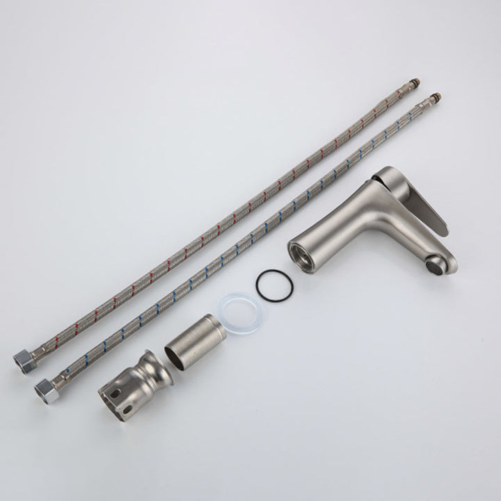 Lisslune | Round Single Handle Bathroom Faucet Single Hole Sink Faucet in Chrome