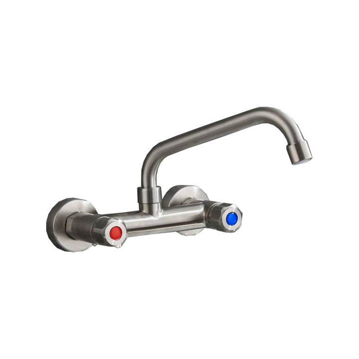 Lisslune | Round 2-Handle Bathroom Faucet Single Hole Wall Mounted Bathroom Faucet