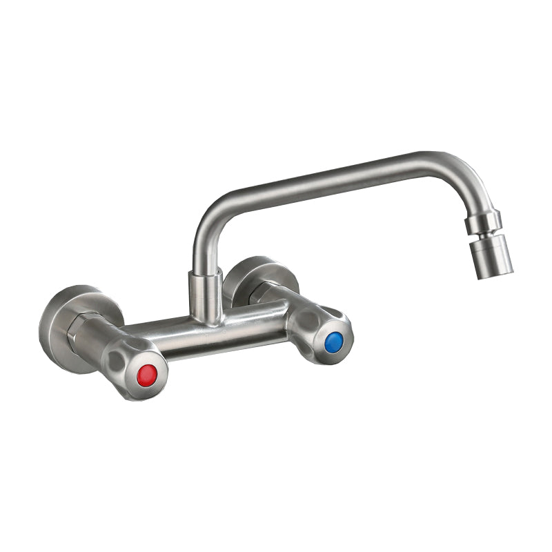 Lisslune | Round 2-Handle Bathroom Faucet Single Hole Wall Mounted Bathroom Faucet