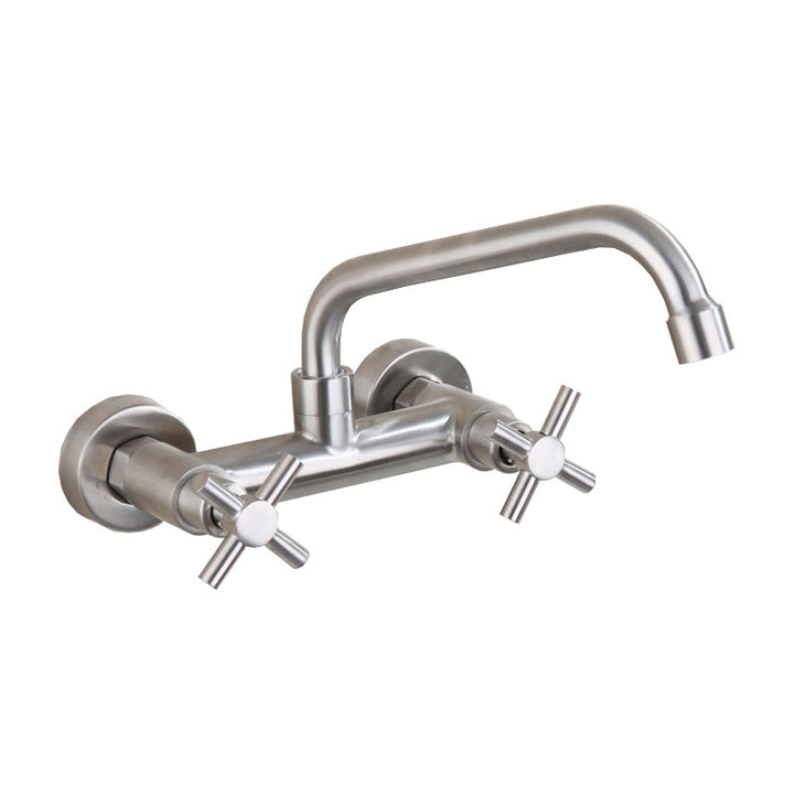 Lisslune | Round 2-Handle Bathroom Faucet Single Hole Wall Mounted Bathroom Faucet