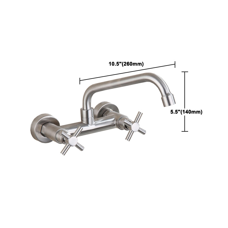 Lisslune | Round 2-Handle Bathroom Faucet Single Hole Wall Mounted Bathroom Faucet