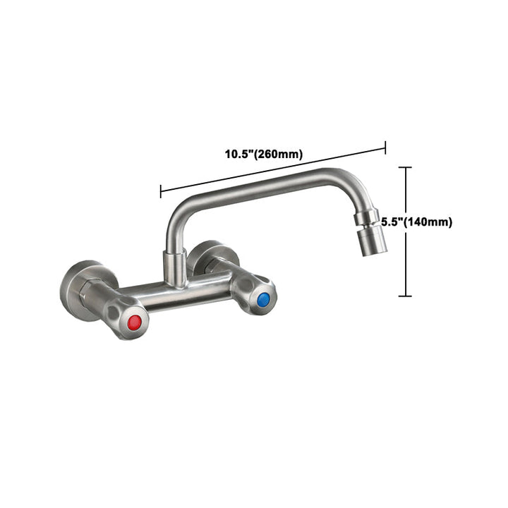 Lisslune | Round 2-Handle Bathroom Faucet Single Hole Wall Mounted Bathroom Faucet