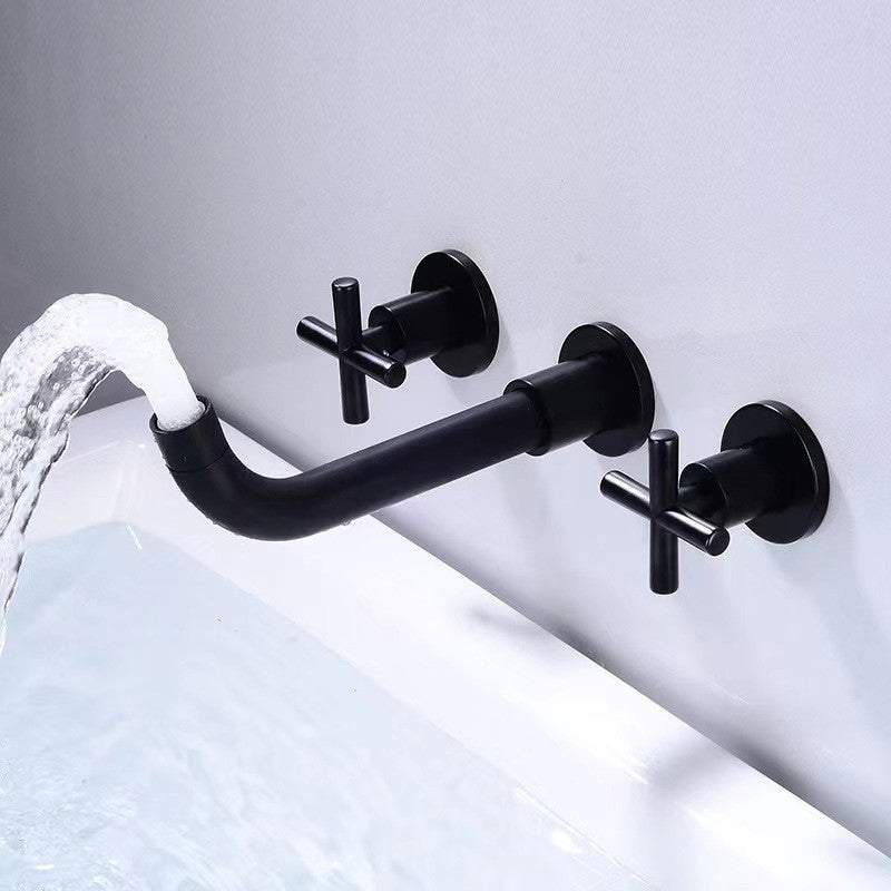Lisslune | Modern 1 or 2 Handle Bathroom Sink Faucet Round Wall Mounted Bathroom Faucet.