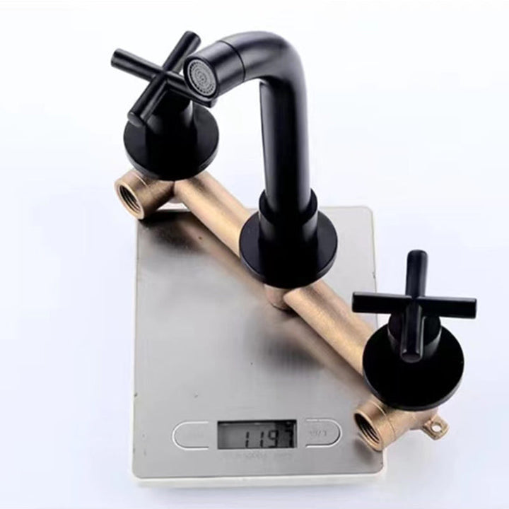 Lisslune | Modern 1 or 2 Handle Bathroom Sink Faucet Round Wall Mounted Bathroom Faucet.