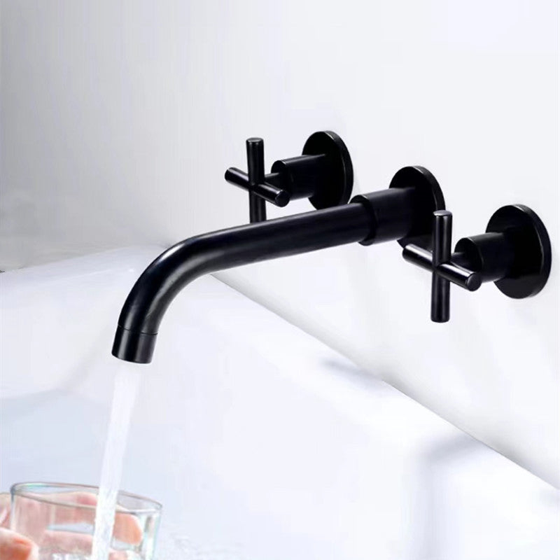 Lisslune | Modern 1 or 2 Handle Bathroom Sink Faucet Round Wall Mounted Bathroom Faucet.