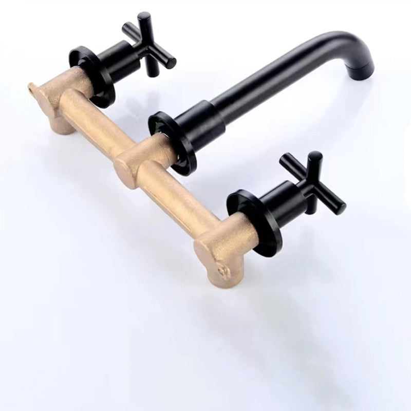 Lisslune | Modern 1 or 2 Handle Bathroom Sink Faucet Round Wall Mounted Bathroom Faucet.