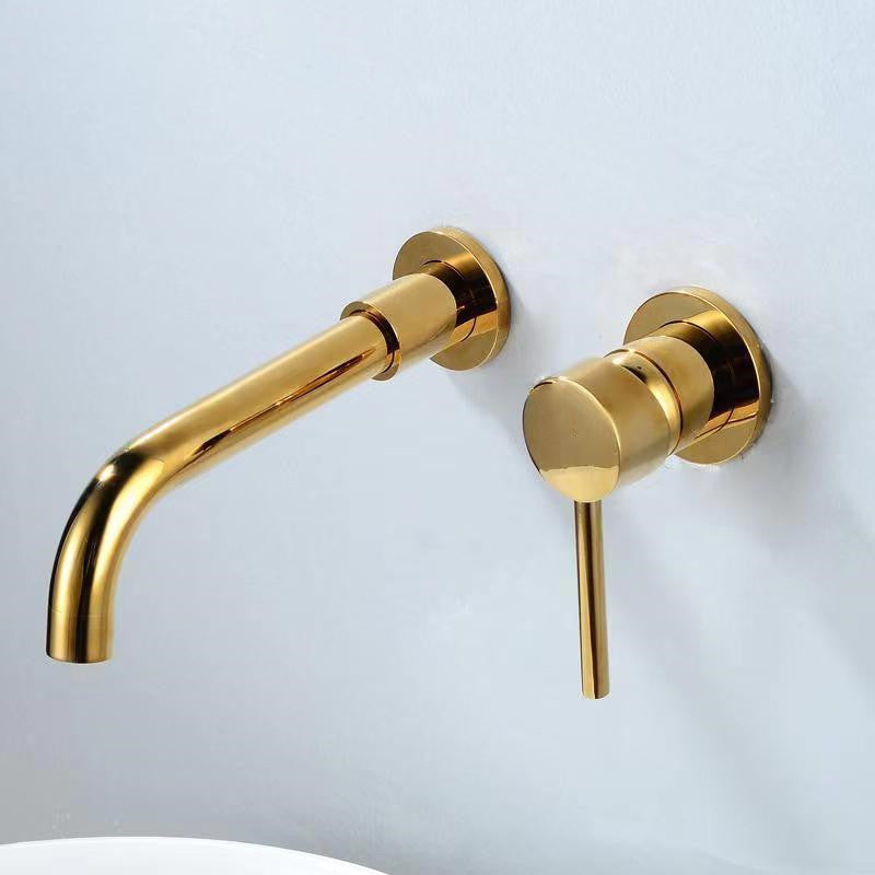 Lisslune | Modern 1 or 2 Handle Bathroom Sink Faucet Round Wall Mounted Bathroom Faucet.