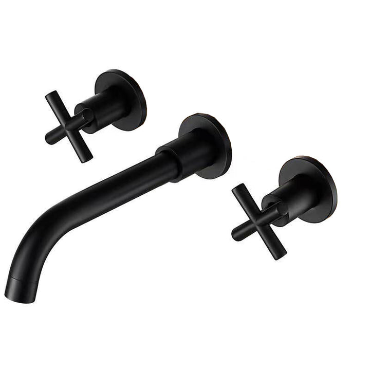 Lisslune | Modern 1 or 2 Handle Bathroom Sink Faucet Round Wall Mounted Bathroom Faucet.