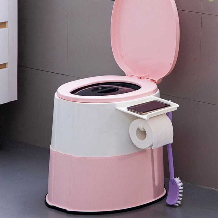 Lisslune | Modern Flush Toilet Plastic Round Floor Mounted Toilet Bowl for Bathroom