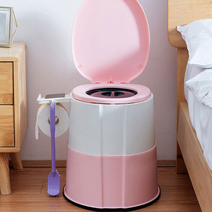Lisslune | Modern Flush Toilet Plastic Round Floor Mounted Toilet Bowl for Bathroom