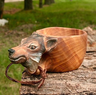 Lisslune | Hand Carved Wooden Mug