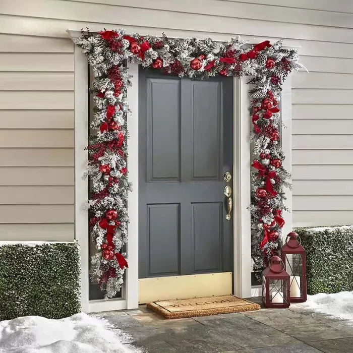 Lisslune | The Cordless Prelit Red And White Holiday Trim