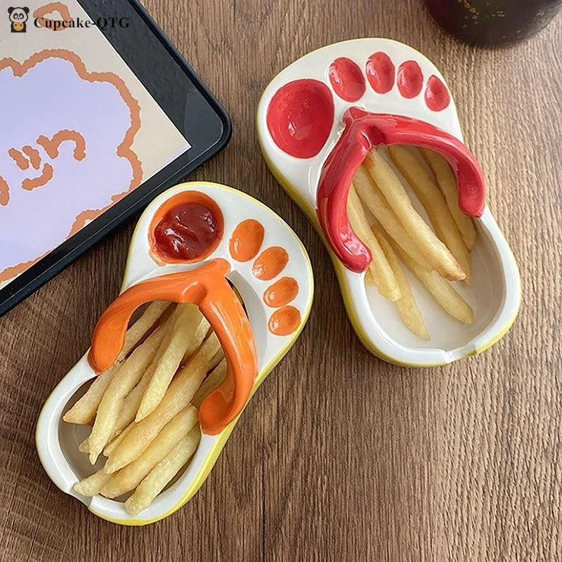 Lisslune | Ceramic Flip Flop Food Serving Bowl