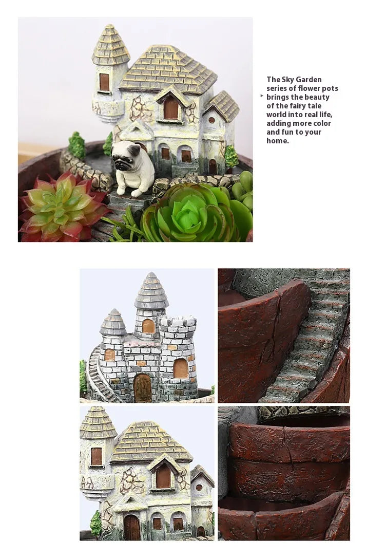 Lisslune | Succulent decorative flower pot for mini garden – Bonsai planting pot for micro landscape and garden