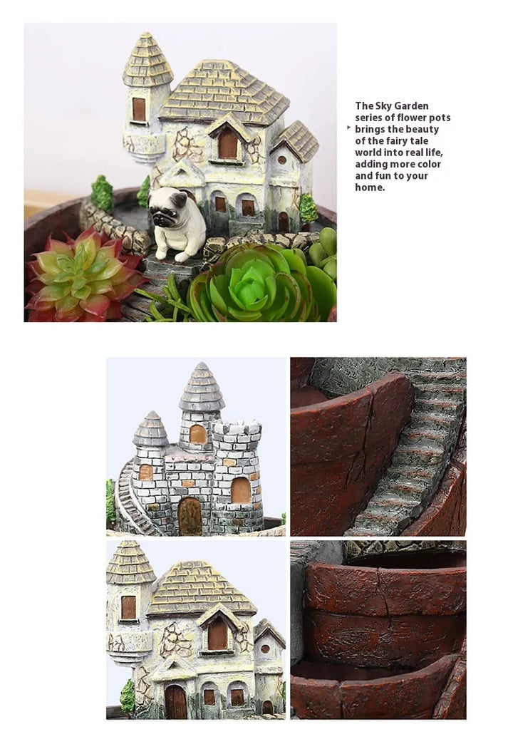 Lisslune | Succulent decorative flower pot for mini garden – Bonsai planting pot for micro landscape and garden