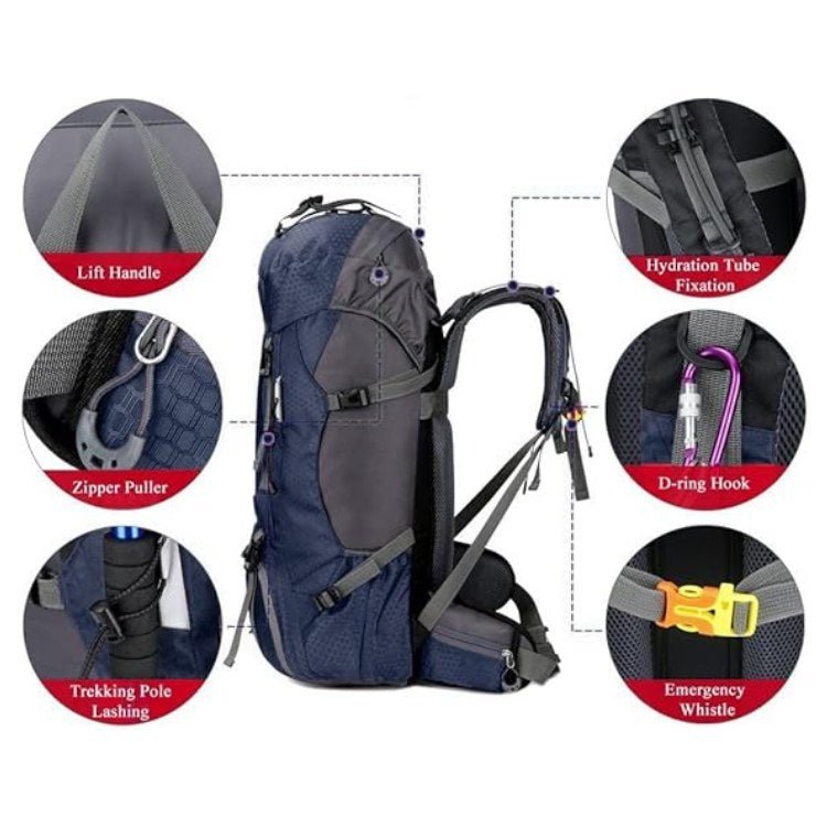 Lisslune | 60L Waterproof Hiking Backpack | Lightweight, Ergonomic Design & Smart Storage for Day Hikes and Expeditions
