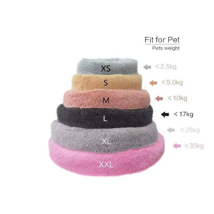 Lisslune | Beef Plush Calming Donut Dog Bed for Small to Large Dogs