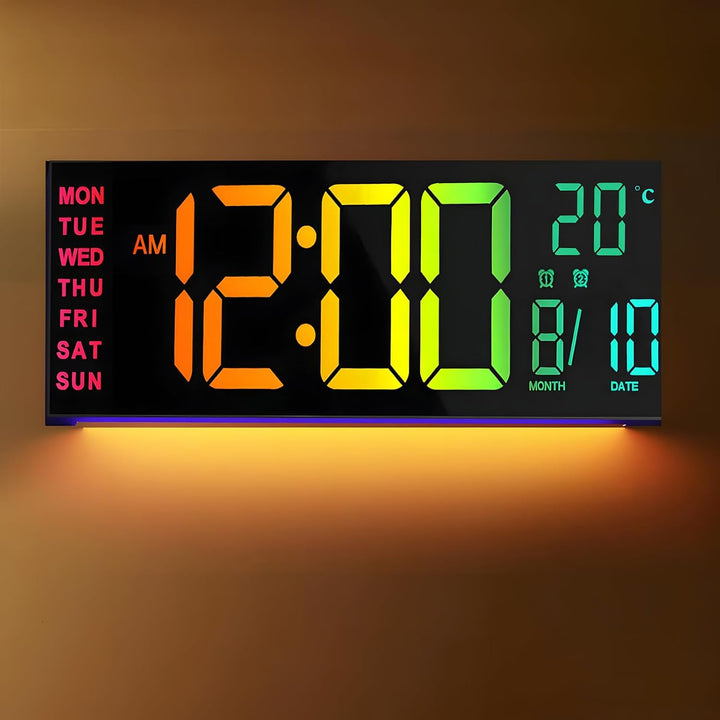 Lisslune | 16-Inch RGB Digital Wall & Desk Alarm Clock with Remote – Lumeris