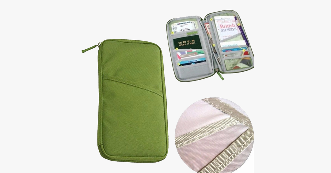 Lisslune | Travel wallet with zipper - Classic design - Multicolor - Separate compartments for business cards