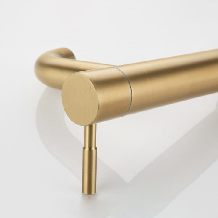 Lisslune | Round Single Handle Bathroom Faucet Single Hole Sink Faucet in Brushed Gold