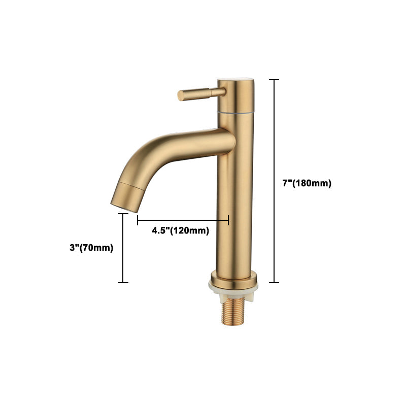 Lisslune | Round Single Handle Bathroom Faucet Single Hole Sink Faucet in Brushed Gold