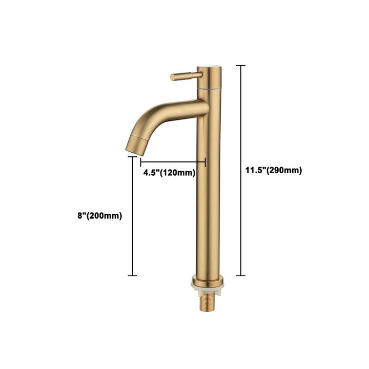 Lisslune | Round Single Handle Bathroom Faucet Single Hole Sink Faucet in Brushed Gold