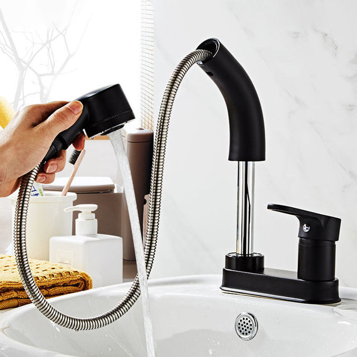 Lisslune | Low arch basin mixer tap with 1 lever for sink with overflow