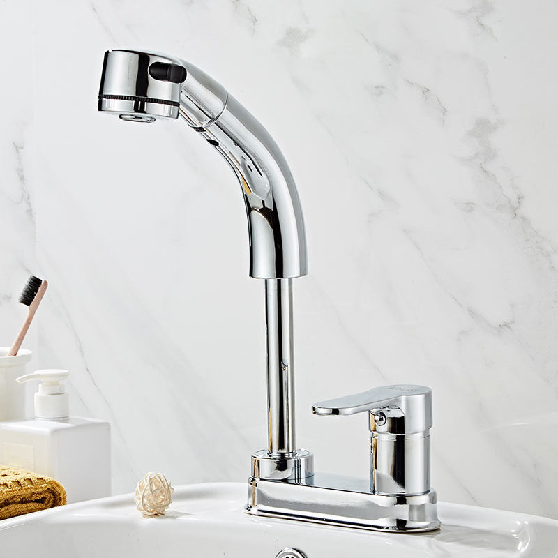 Lisslune | Low arch basin mixer tap with 1 lever for sink with overflow